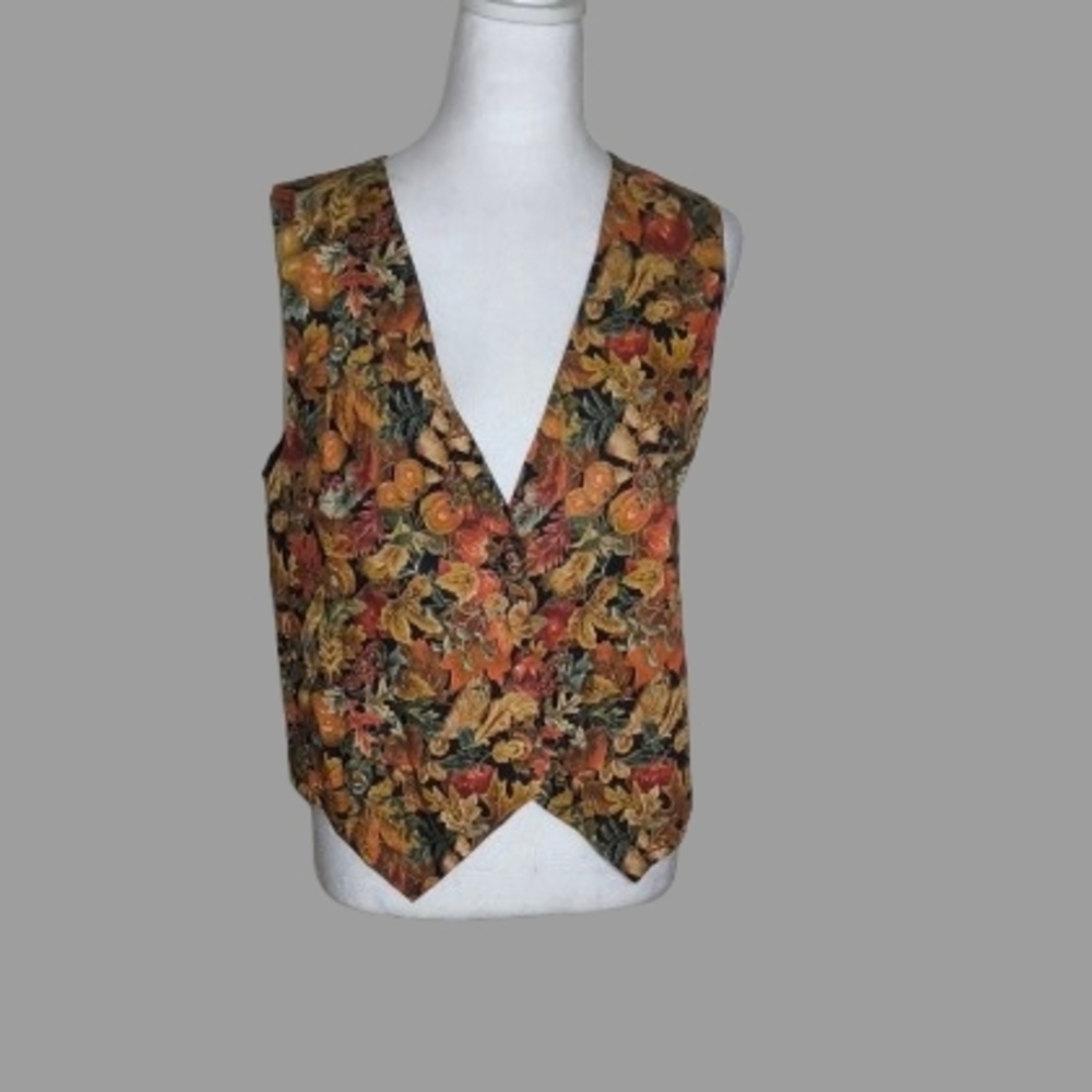 Source Unknown Multicolor Floral Women's Vest